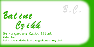 balint czikk business card